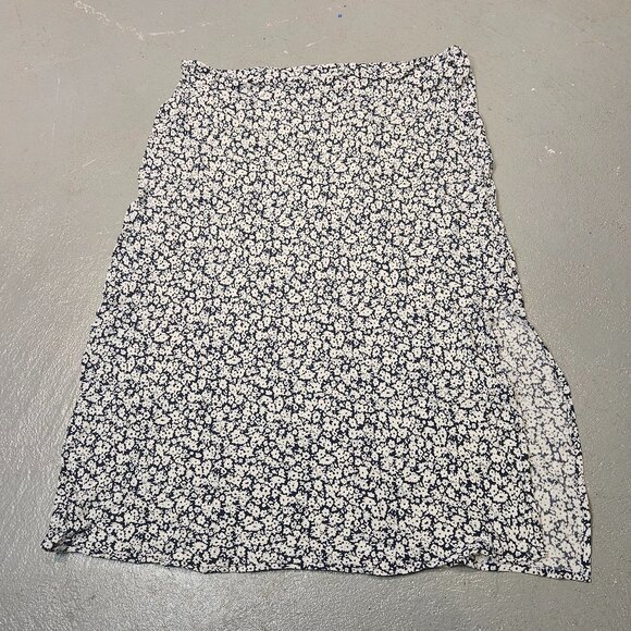 Ditzy Floral Midi Skirt with slit XL - Picture 1 of 5